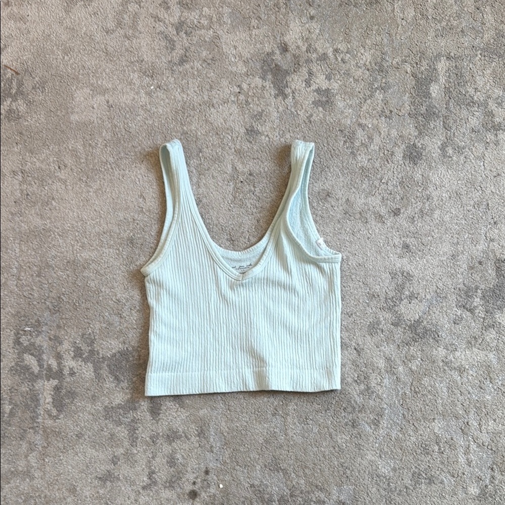 Women's Ribbed Tank Top - Light Blue